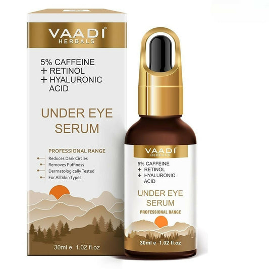 Vaadi Herbals Under Eye Serum With 5% Caffeine & Retinol & Hyaluronic Acid - BUDEN
