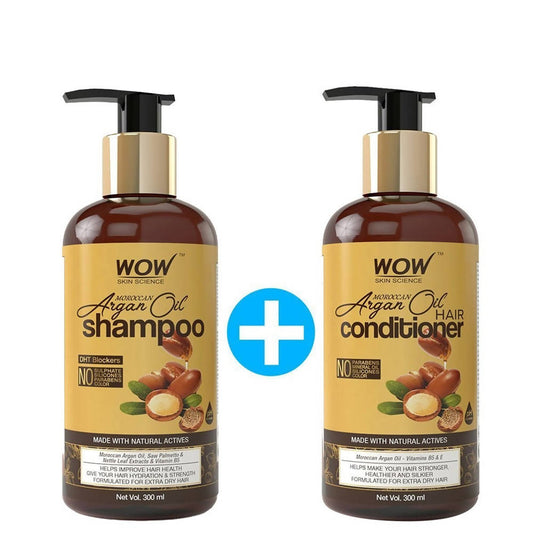 Wow Skin Science Moroccan Argan Oil Shampoo & Hair Conditioner - BUDEN